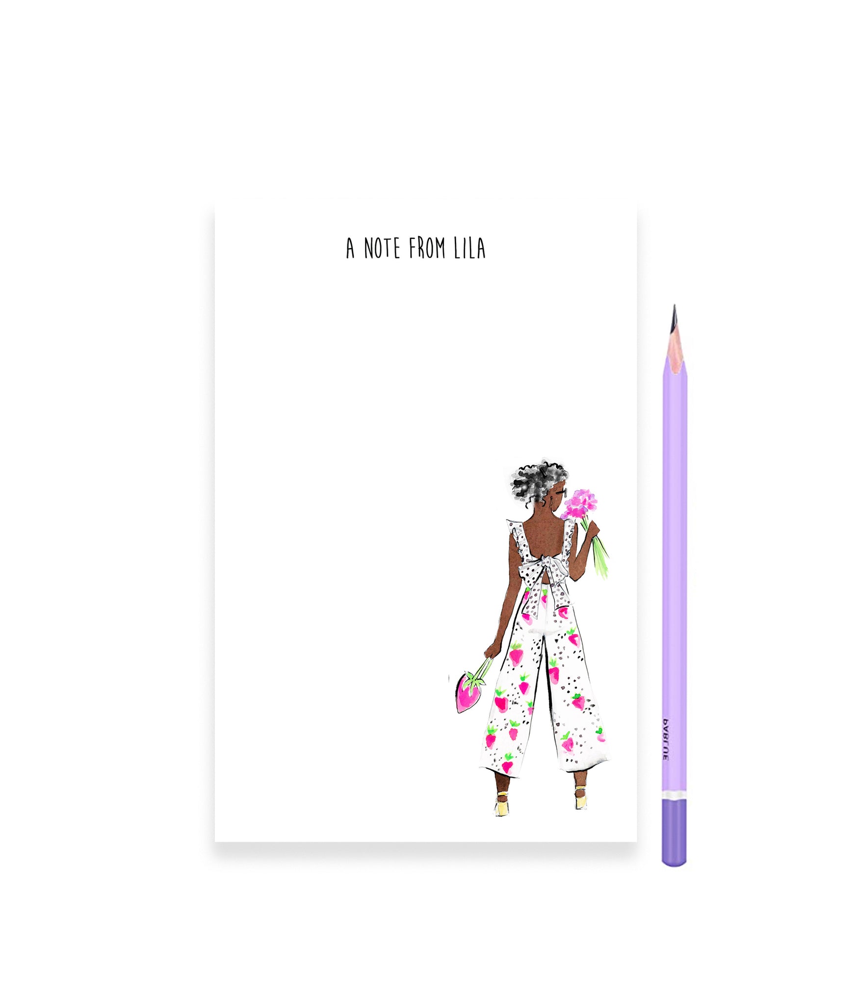 Strawberry Jumpsuit Fashionista Personalized Notepad