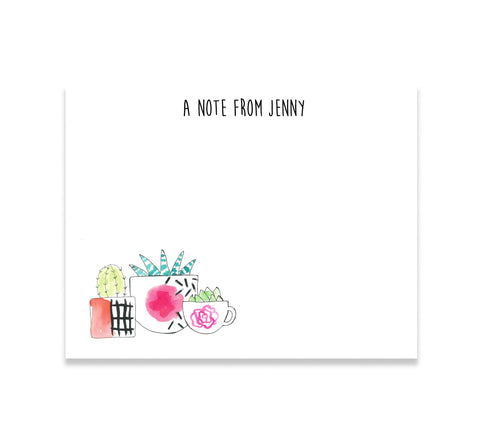 Succulent Plants Personalized Stationery