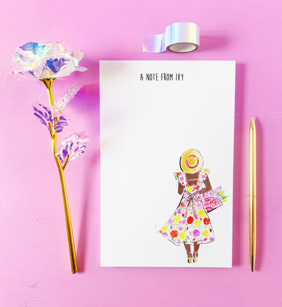 Sunny Garden Girl Personalized Stationery Desk Set