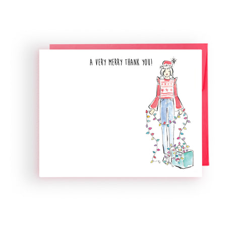 Pre-order Holiday Cards - Twinkle Lights Girl
