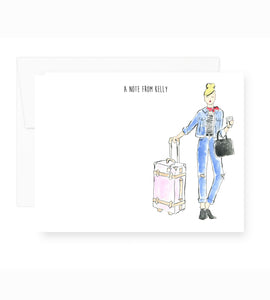 Travel Girl Personalized Stationery