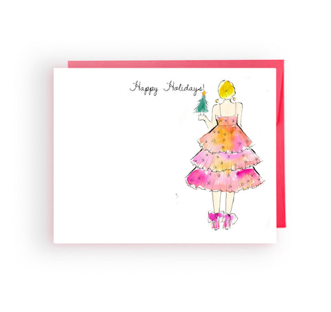 Pre-order Holiday Cards - Twinkle Dress Girl
