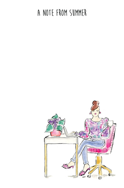 Fancy Desk Girl Personalized Notepad