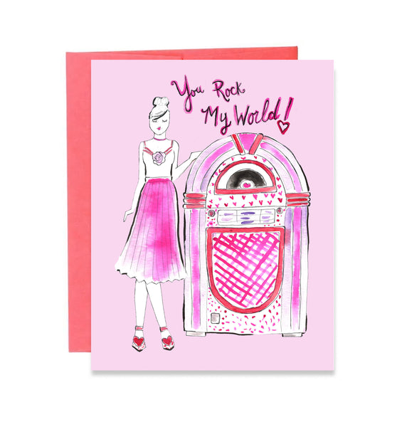 You Rock My World Happy Valentine's Day Girl Card