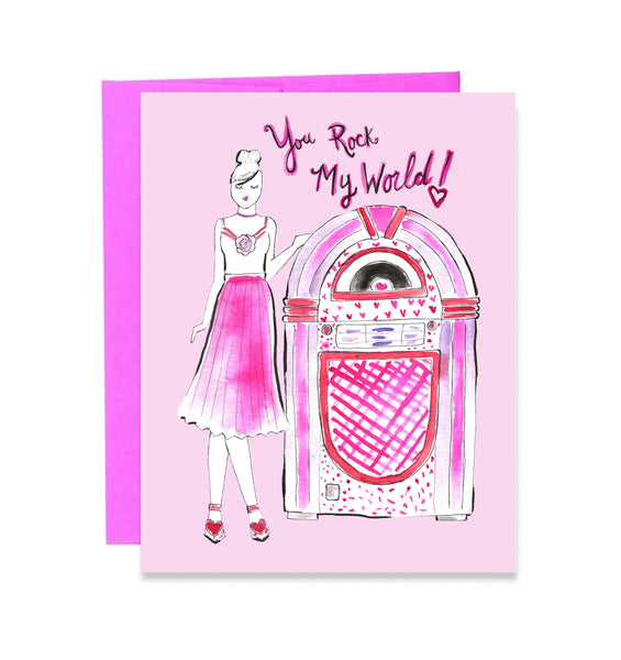 You Rock My World Happy Valentine's Day Girl Card