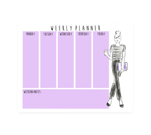 Weekly Planner | Black + White Tee ( Ready to Ship)
