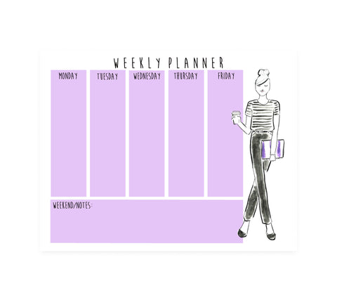 Weekly Planner | Black + White Tee ( Ready to Ship)