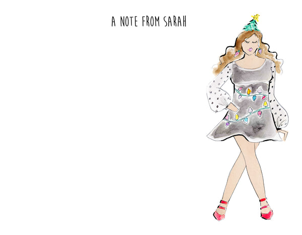 Christmas Tree Girl Personalized Stationery