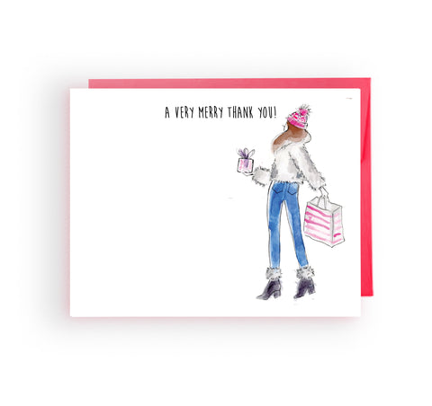 Pre-order Holiday Cards - Thank you shopping girl