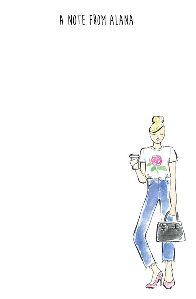 Flower Tee Fashion Girl Personalized Notepad