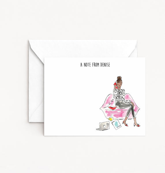 Girl Boss Lip Phone + Couch Personalized Stationery