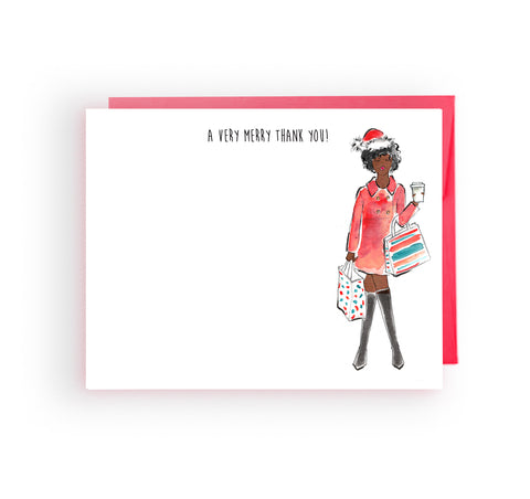 Pre-order Holiday Cards - Shopping Girl