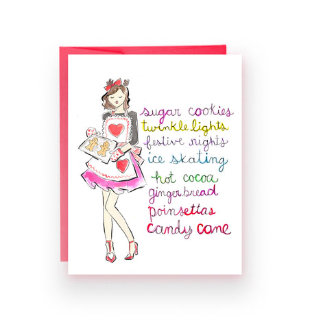 Sugar Cookies Christmas Card - Brunette(Ready to Ship)