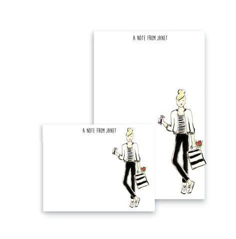 Work Out Girl Personalized Stationery Desk Set