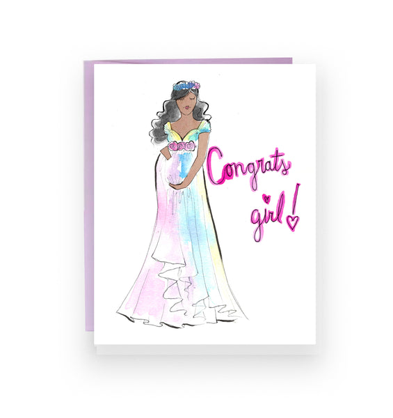Congrats Girl Baby Shower Greeting Card(Ready to Ship)