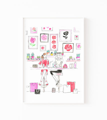 Shopping with Friends Art Print