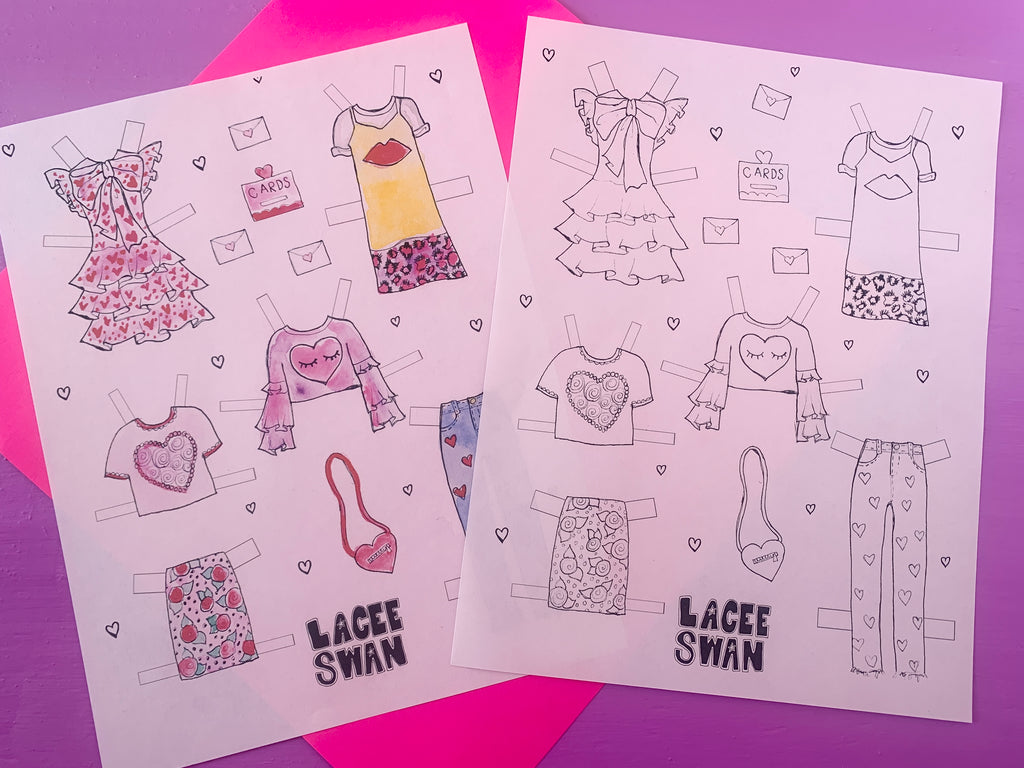 LOVE Printable Paper Dolls | Digital Download Lacee Swan LOVE Printable Paper Dolls | Digital Download Lacee Swan