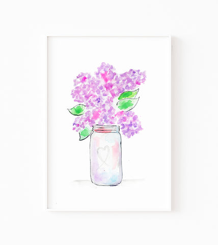 Lilac Watercolor Art Print