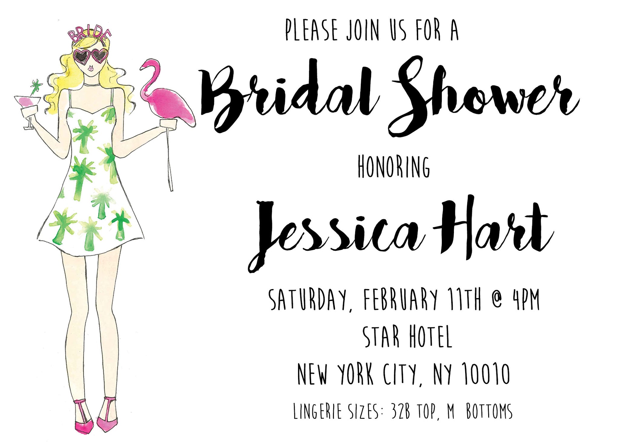 Palm Springs Bridal Shower Invitations