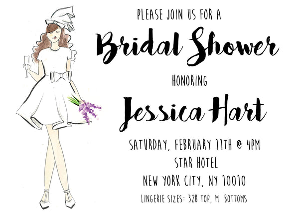 Vintage Bride Bridal Shower Invitations