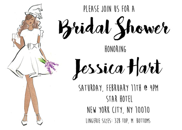 Vintage Bride Bridal Shower Invitations