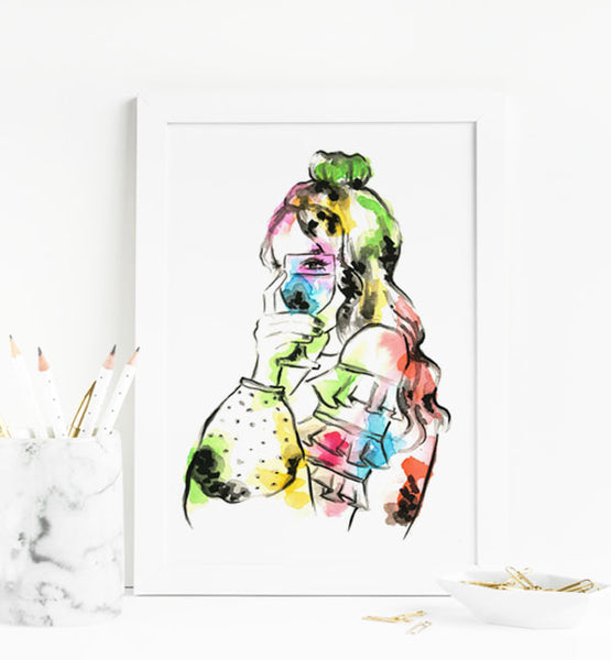 Just a Girl Cheering you on Art Print