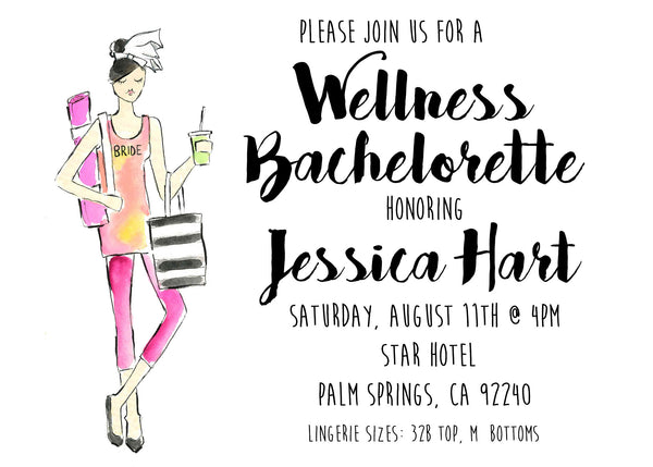 Wellness Bachelorette Shower Invitations