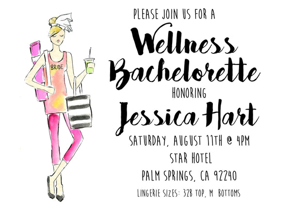 Wellness Bachelorette Shower Invitations