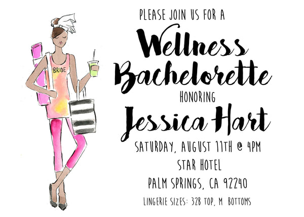 Wellness Bachelorette Shower Invitations