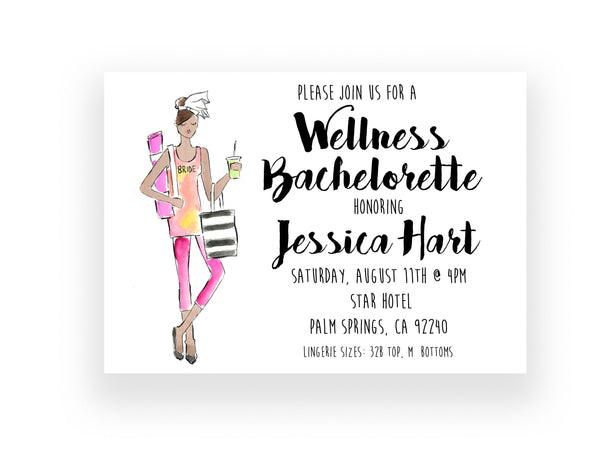 Wellness Bachelorette Shower Invitations