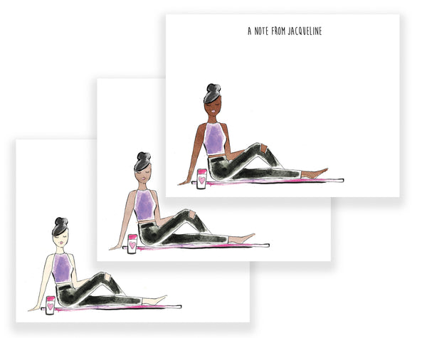 Mat Work Out Girl Personalized Stationery