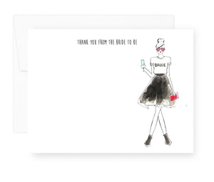 Thank you from the Bride to Be Note Card Set