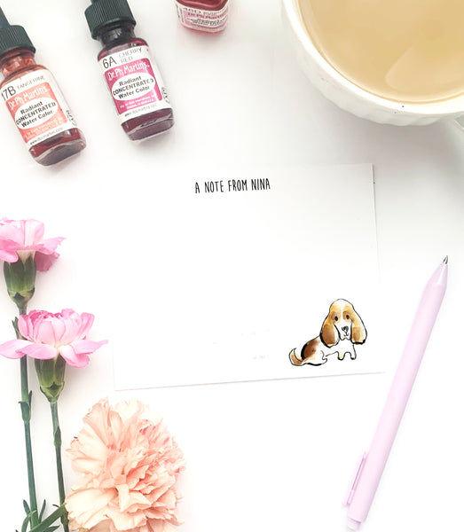 Basset Dog Personalized Stationery