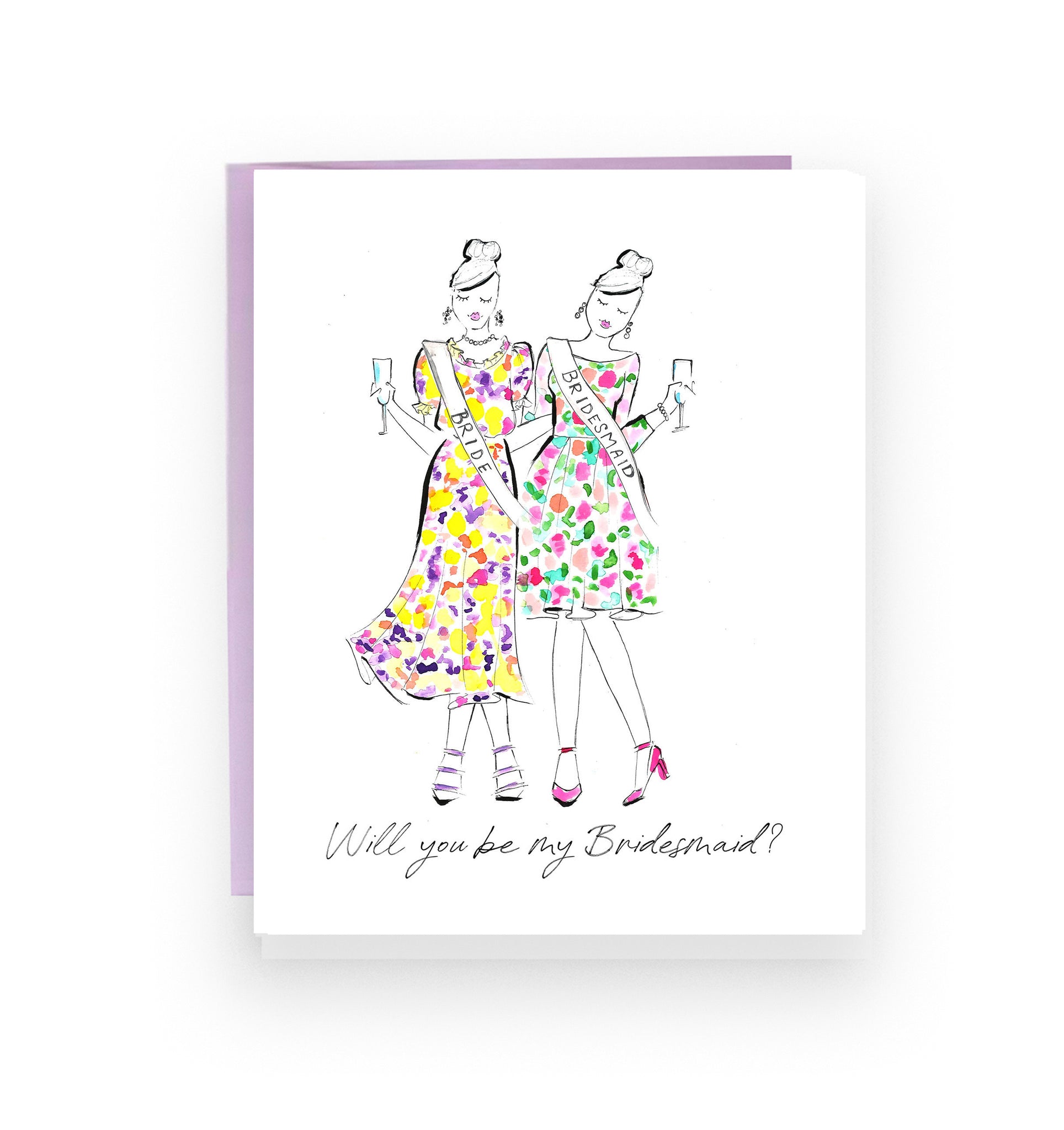 Will you be my Bridesmaid Greeting Card | Floral Girls (Ready to Ship)