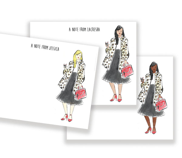 Leopard Coat Personalized Stationery
