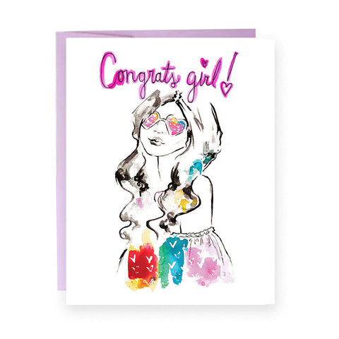WHOLESALE: Congrats Girl Greeting Card