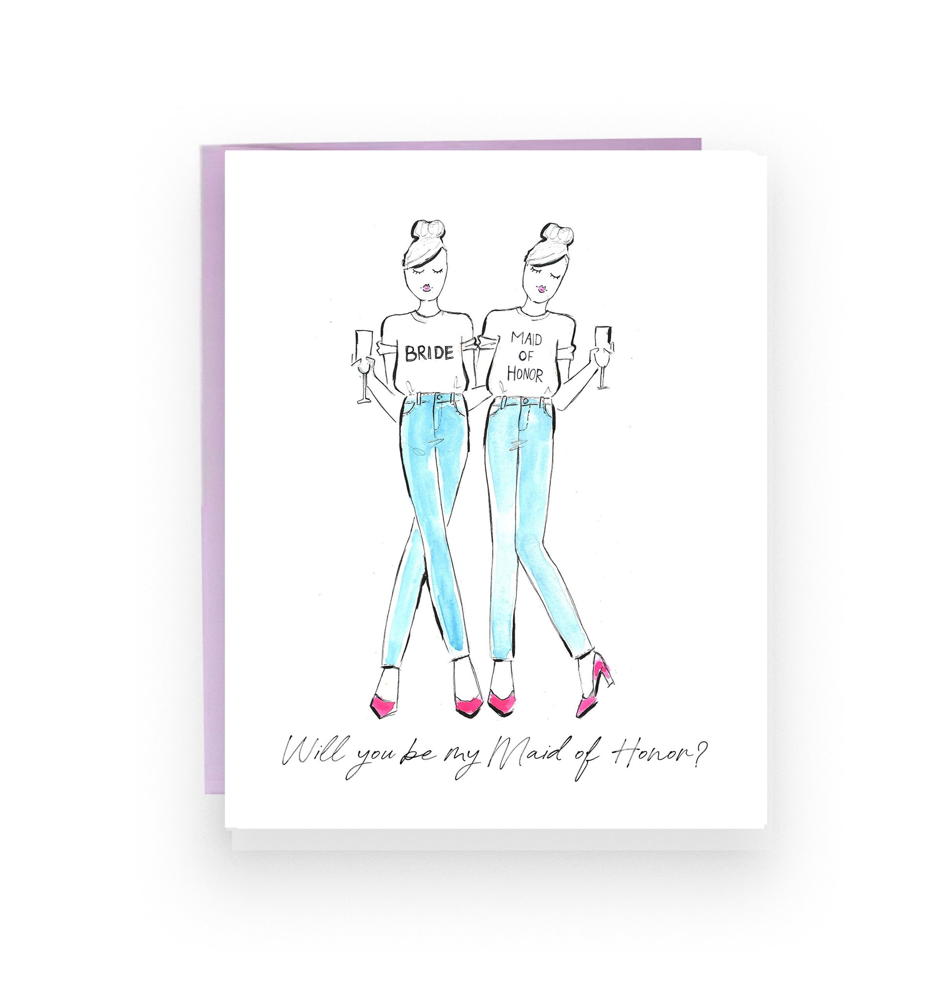 Will you be my Bridesmaid Greeting Card | Denim Girls (Ready to Ship)