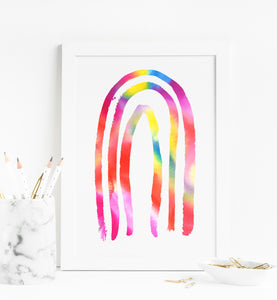 Rainbow Watercolor Art Print