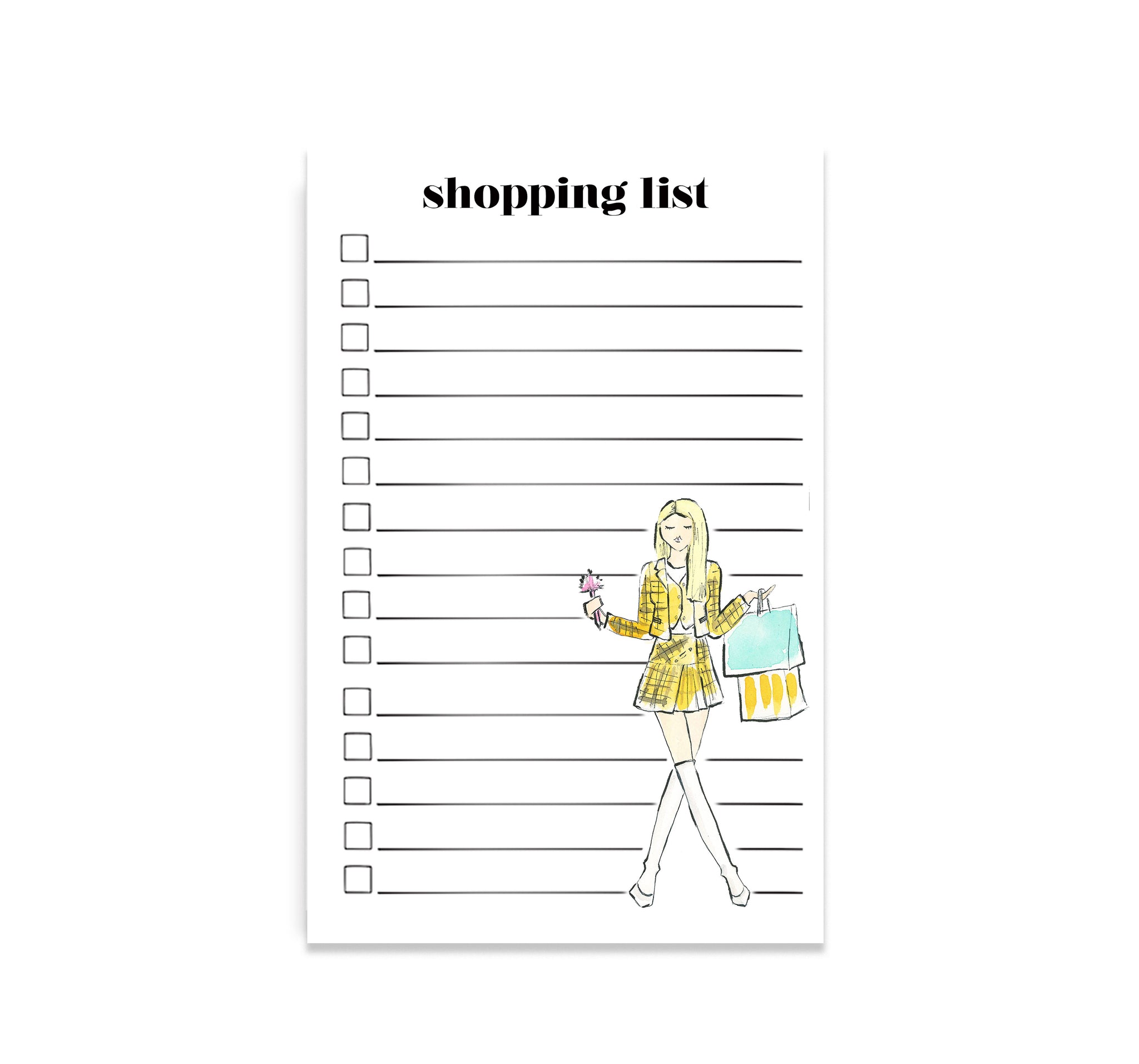Shopping List Inspired Clueless Notepad (Ready to Ship)