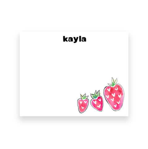 Cute Strawberries Personalized Stationery