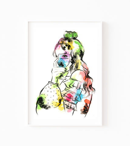 Just a Girl Cheering you on Art Print